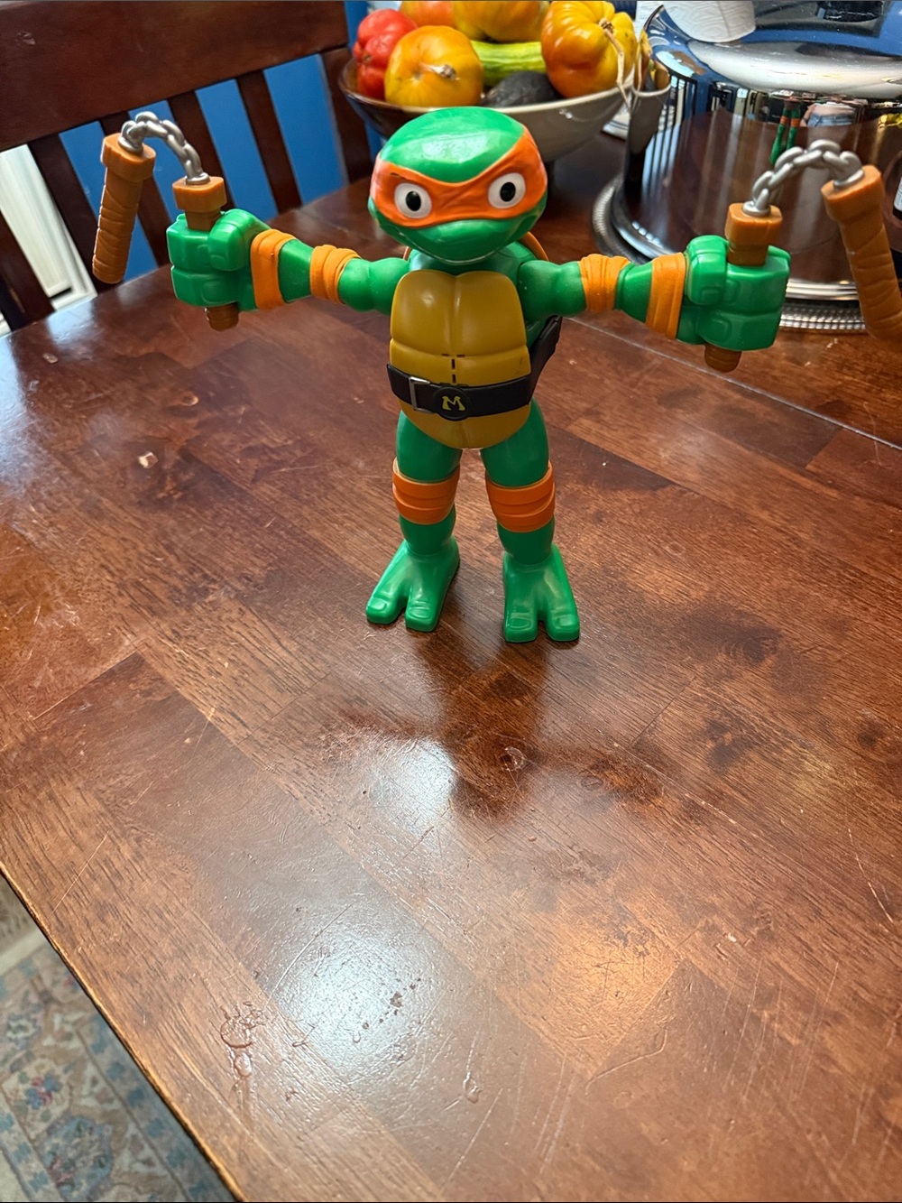 Green & Orange Turtle Action Figure with Nunchucks - Kids Playset